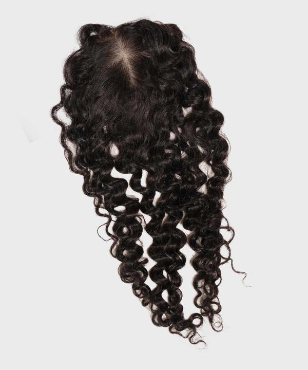 curly human hair crown topper by perfect locks