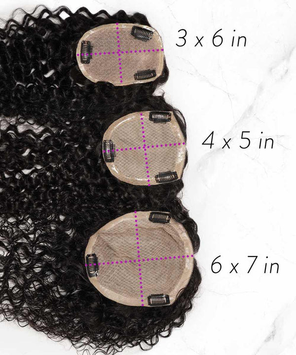 curly human hair crown topper by perfect locks