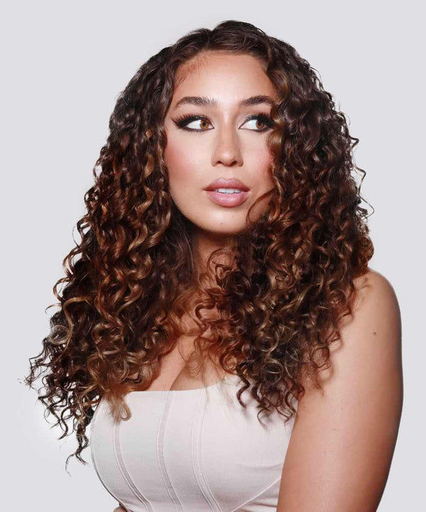 Curly Colored Hair Machine Weft