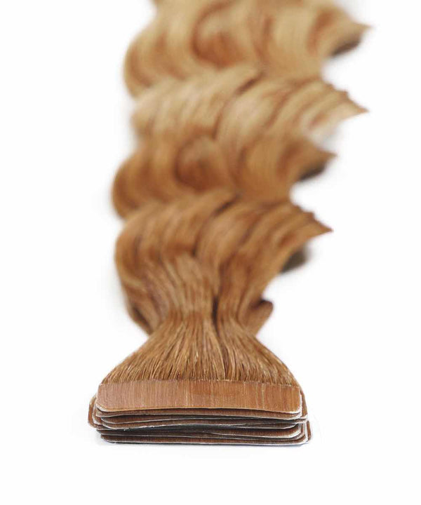 honey blonde ombre (12/27/613) curly tape in hair extensions by Perfect Locks