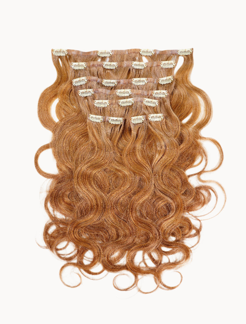 wavy seamless clip-in-set / 20 inches caramel clearance by perfect locks
