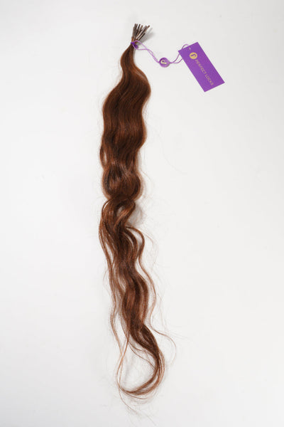 Wavy Fusion I-tips / 20" / Copper Brown / Longer I-Tip/ 20 strands