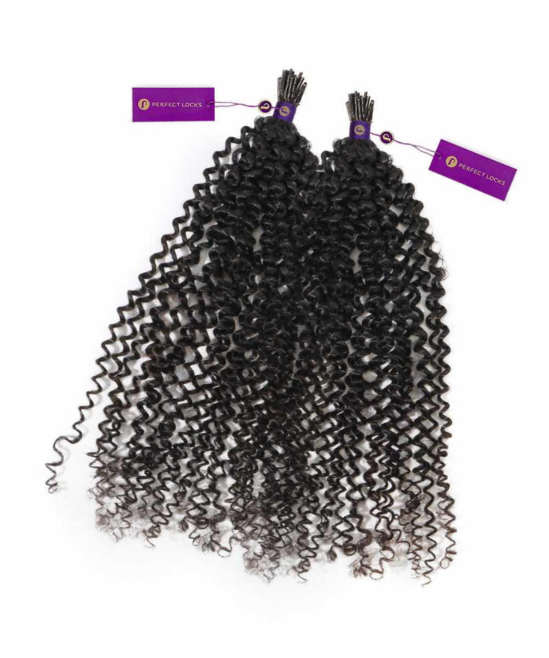 kinky curly fusion i-tip hair by perfect locks