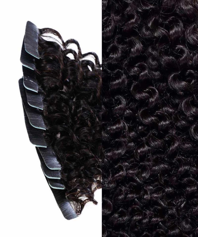 kinky curly tape-in hair tape-ins by perfect locks