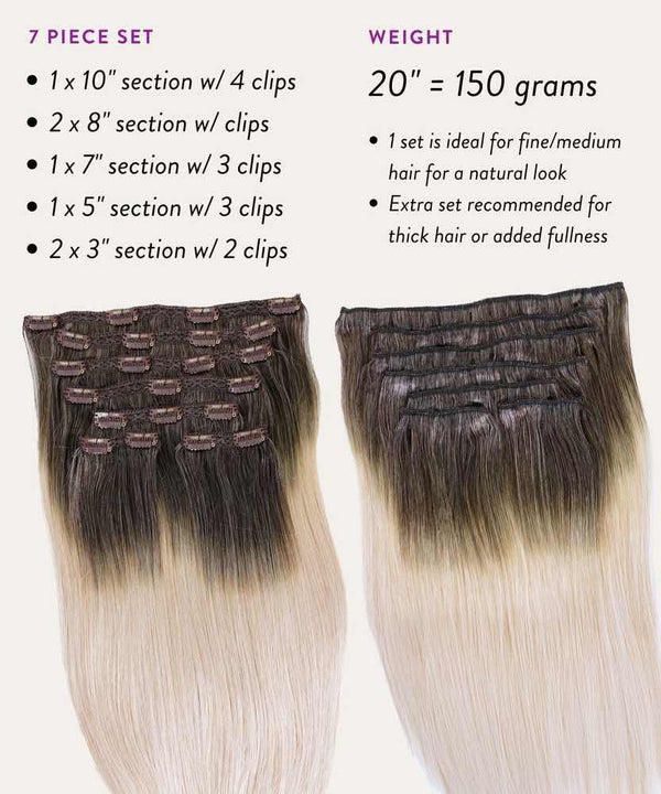 wavy lace clip-in hair extensions set by perfect locks