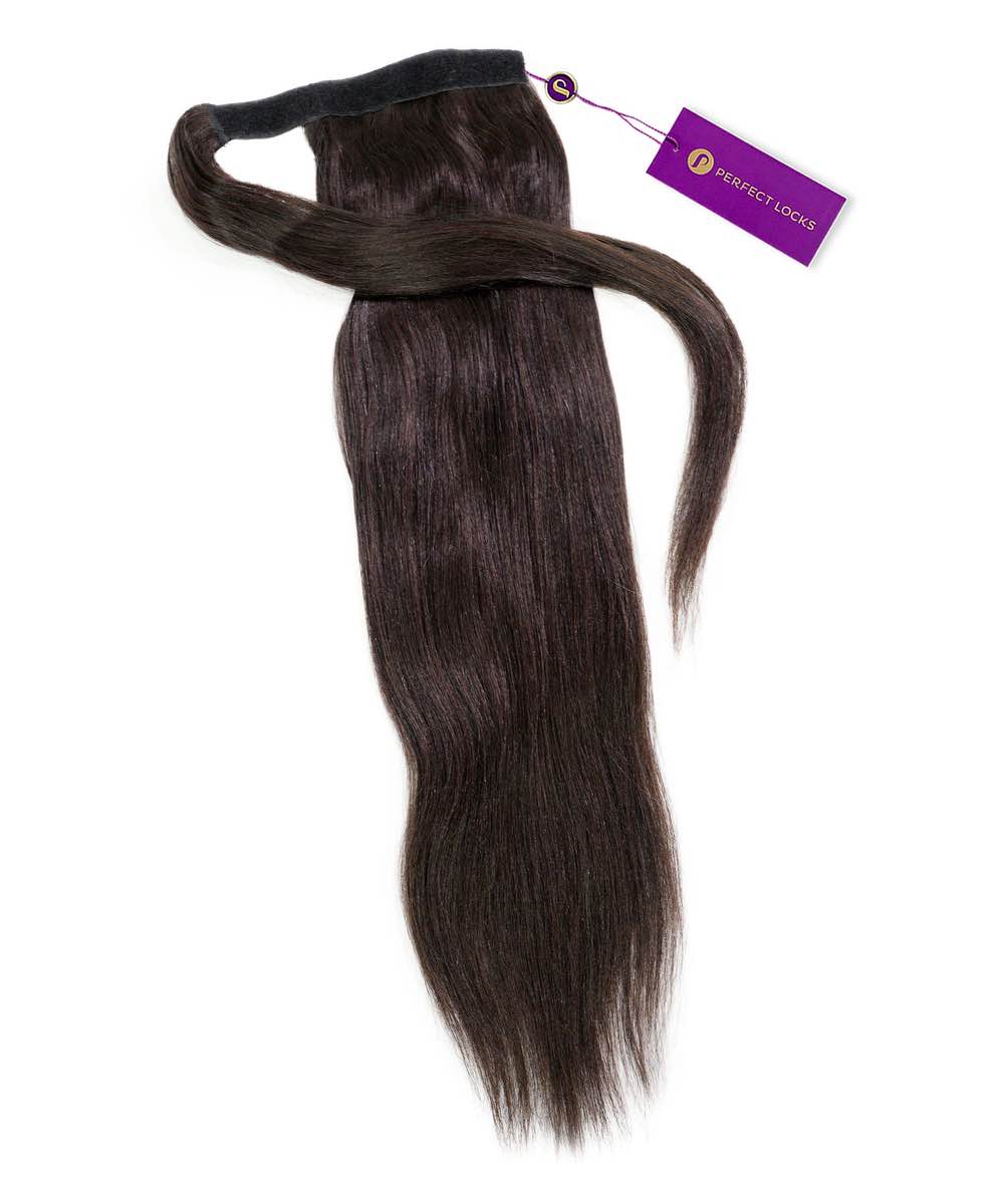 Relaxed Straight Clip-In Ponytail Extensions Black 1B#color_natural-black-(1B)