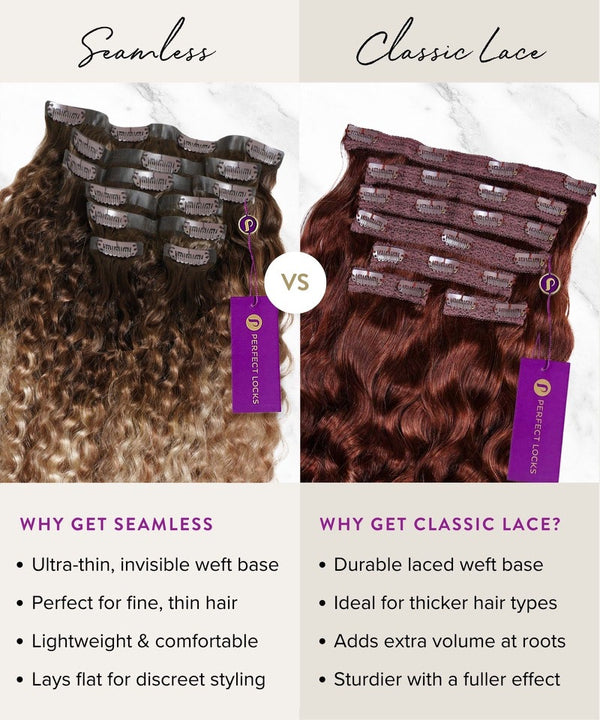 Curly Seamless Clip-In Hair Extensions (New Design)