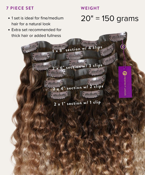 Curly Seamless Clip-In Hair Extensions (New Design)