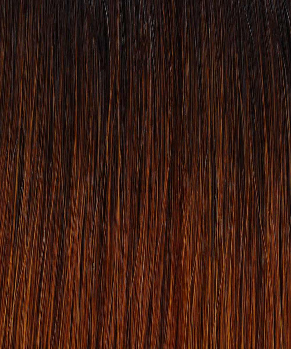 rooted chocolate mocha (1B/4) straight tape in hair extensions by Perfect Locks