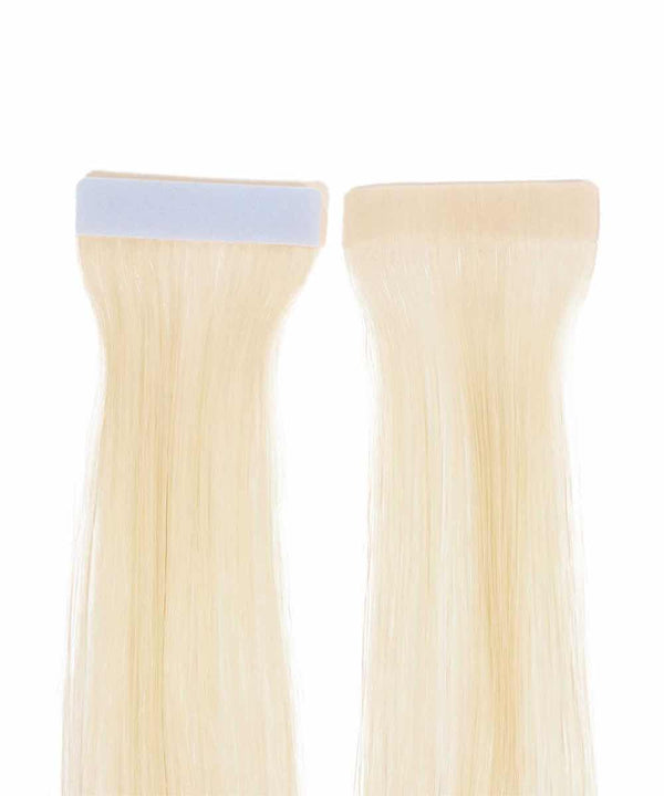 ash blonde (60) wavy tape in hair extensions by Perfect Locks
