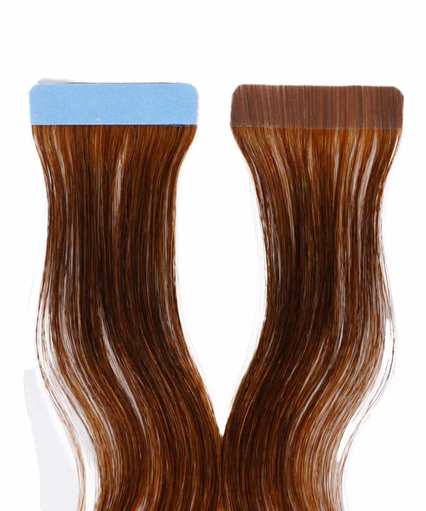 chocolate toffee ombre (4/6/27) wavy tape in hair extensions by Perfect Locks