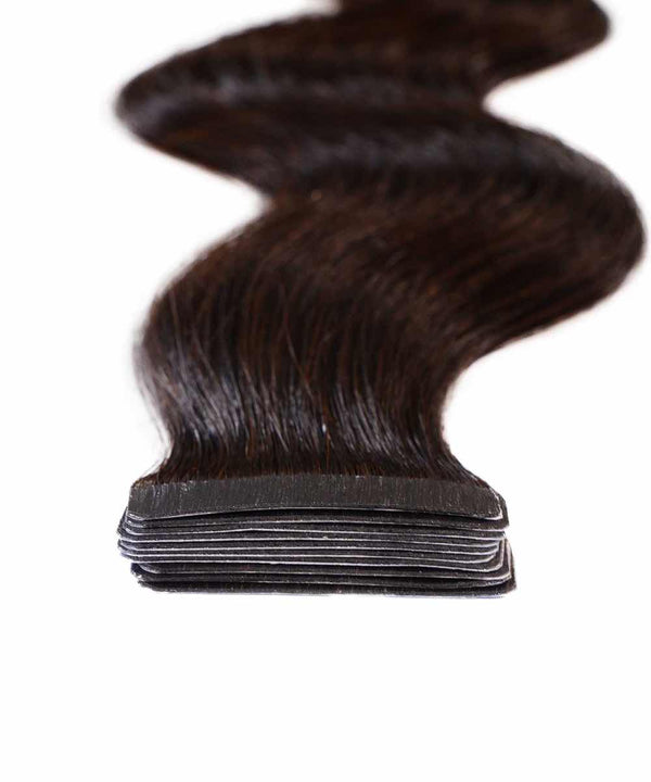 natural black (1B) wavy tape in hair extensions by Perfect Locks
