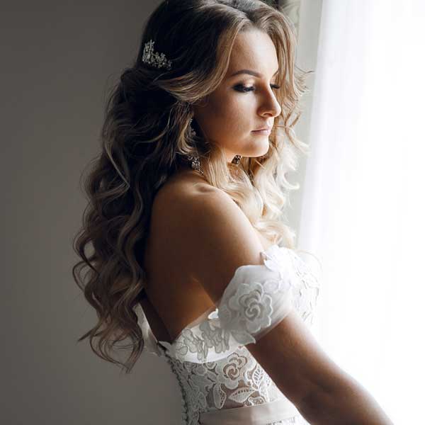wedding and bridal hair model