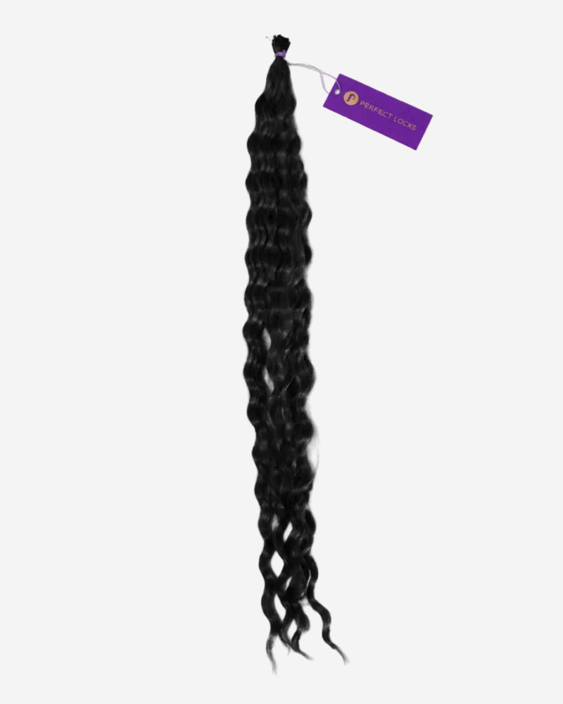 Curly Fusion I-Tip / 26" / Natural Black / 21 Strands