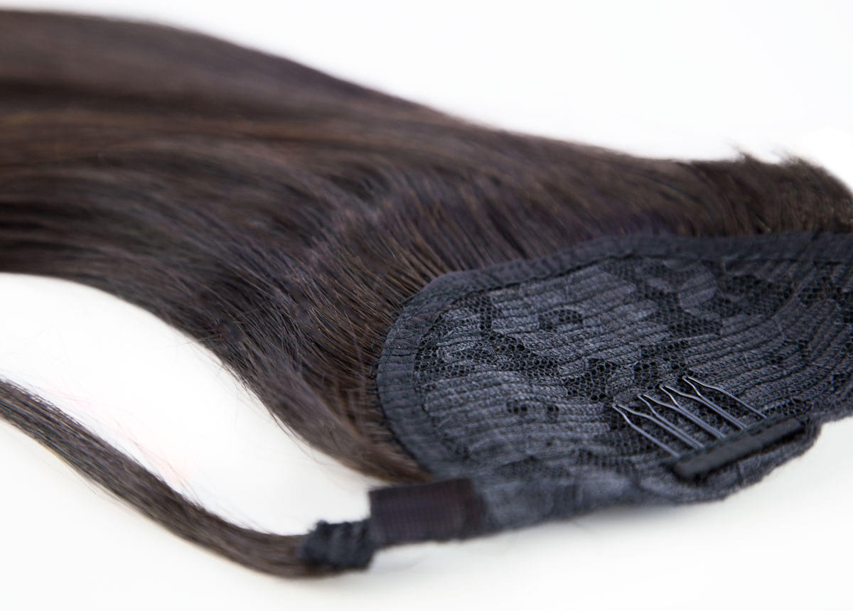 clip in ponytail laying down