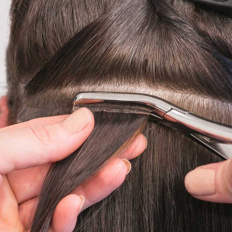 tape install with pliers on model