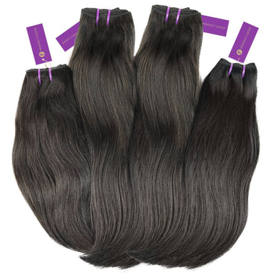 4 x straight virgin machine weft bundle deal by perfect locks