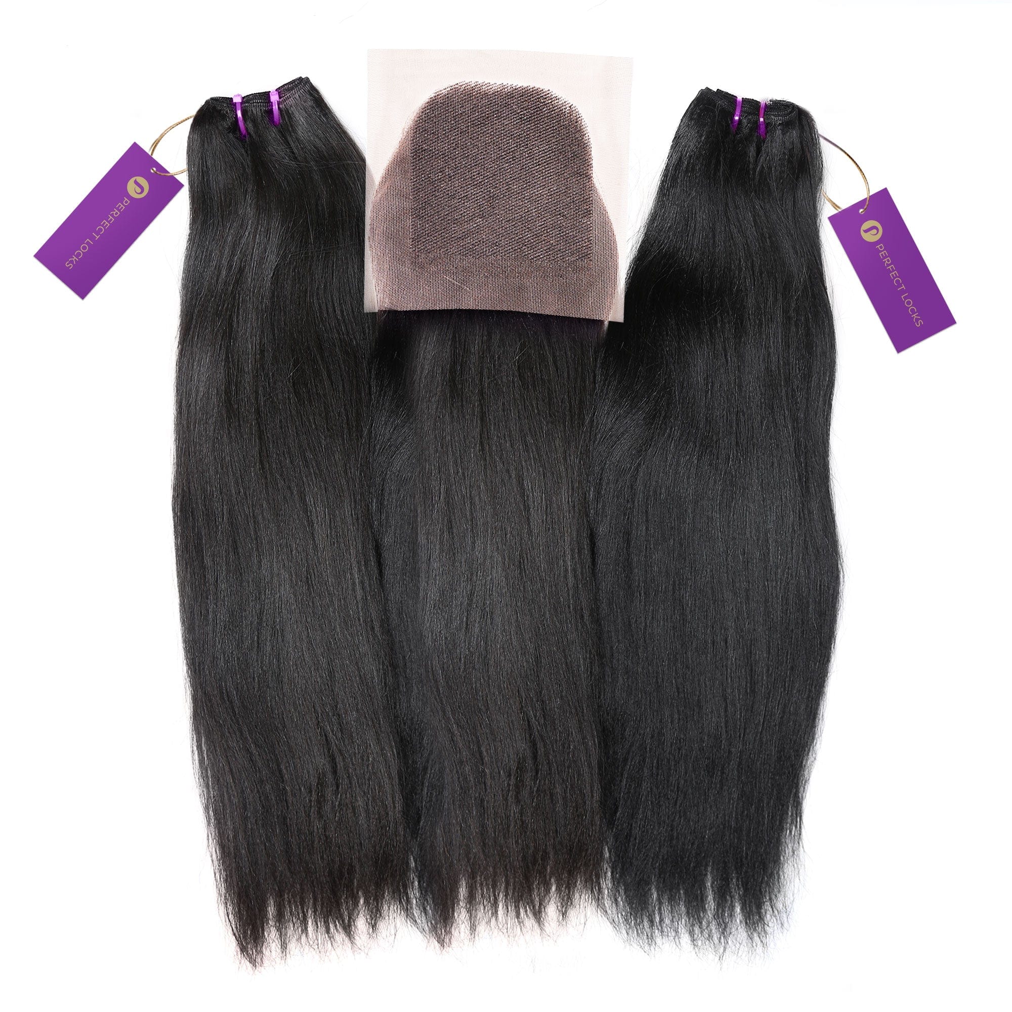 2 x relaxed straight machine weft bundle deal + closure by perfect locks