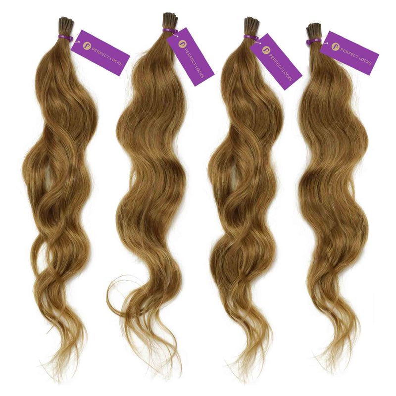 4 x Wavy Fusion I-Tip Hair Extension Bundle Deal