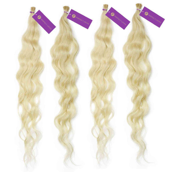 4 x Wavy Fusion I-Tip Hair Extension Bundle Deal