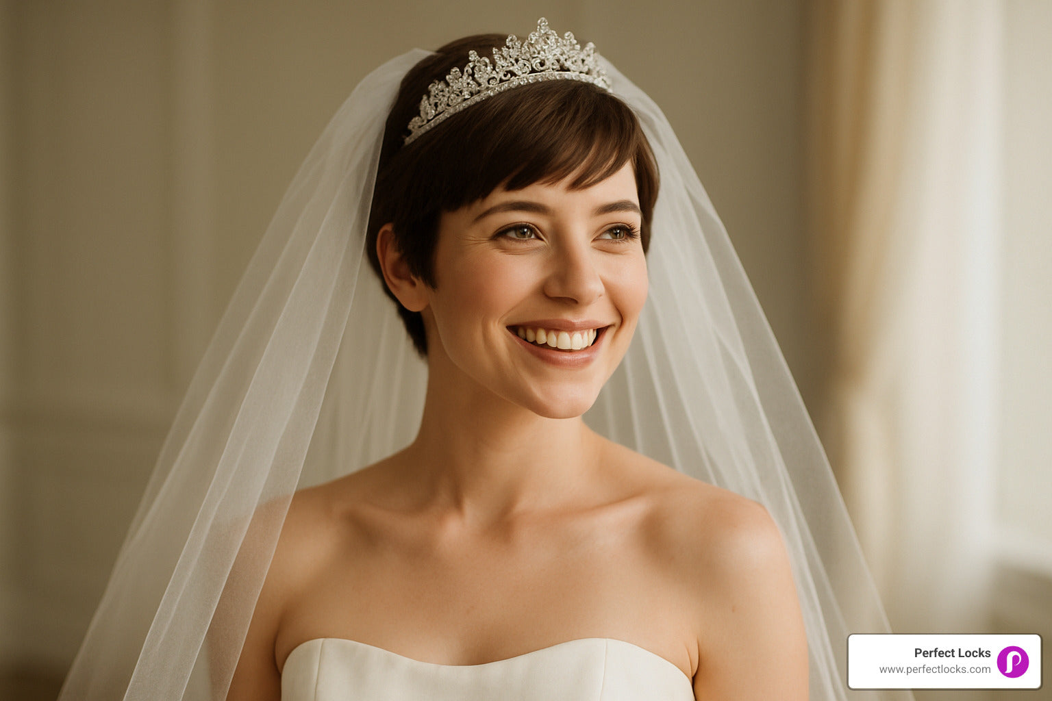 Short, Chic, and Bridal—Hairstyles with Veils and Tiaras