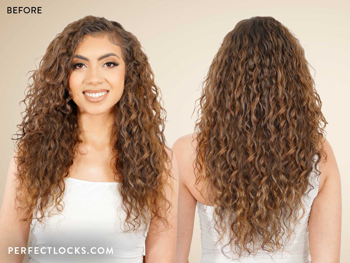 Curly Hair Extensions Before & After