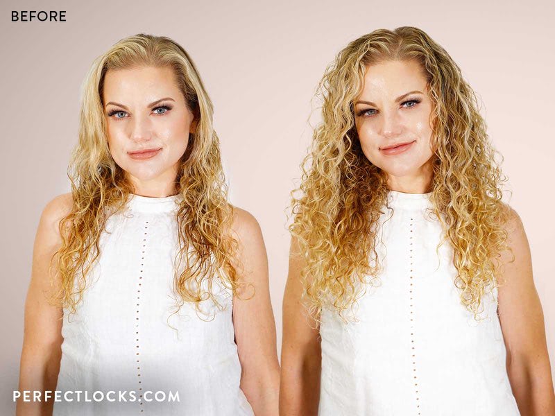 Curly Hair Extensions Before & After