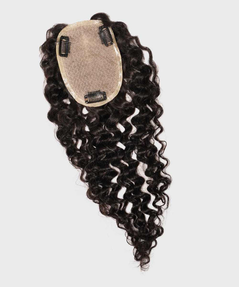 curly human hair crown topper by perfect locks