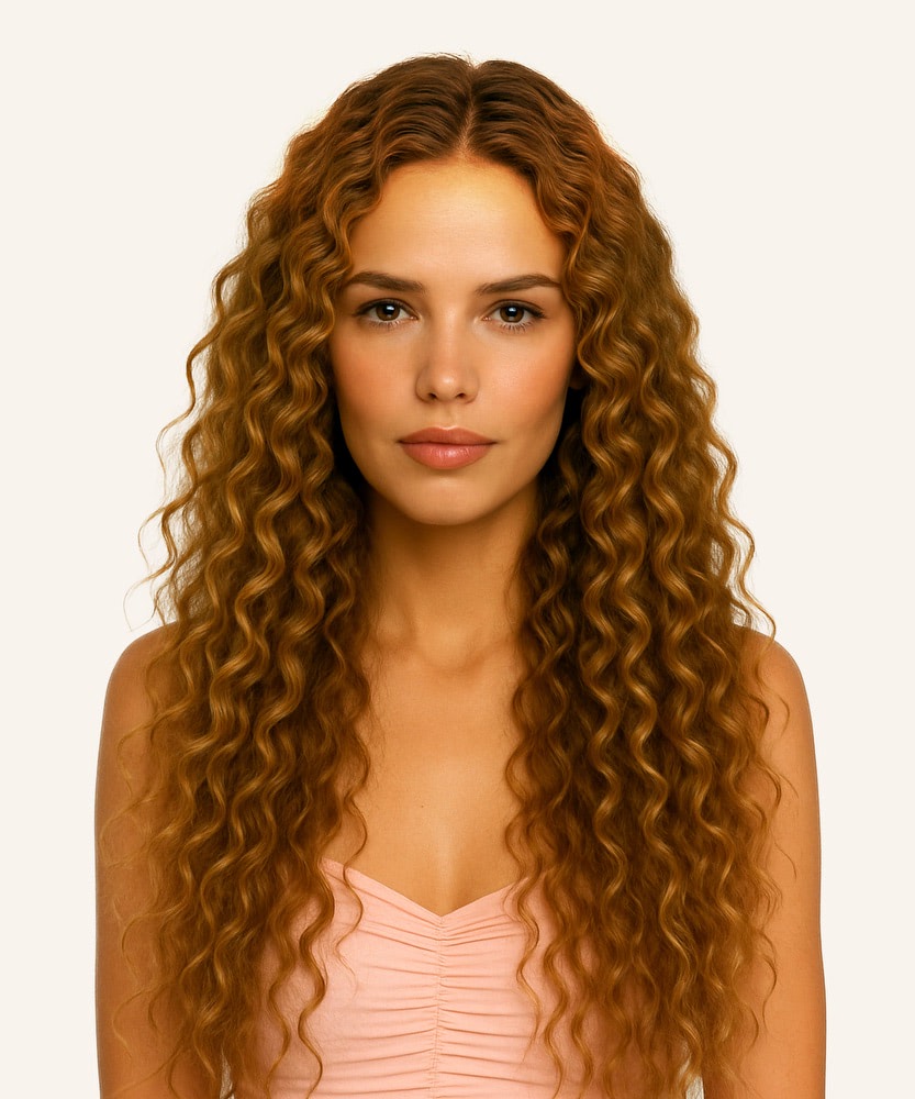 Perruque Femme Bouclée Blonde Dorée Très Claire - Longueur Longue - Bonnet Moyen - Synthétique - Neuf Avec étiquettes