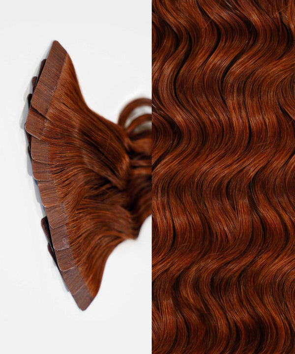 ice blonde (60S) curly tape in hair extensions by Perfect Locks