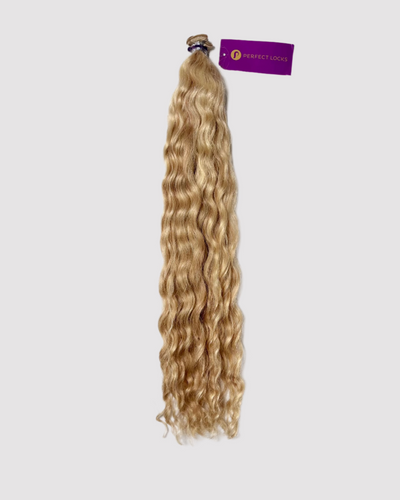Curly Hybrid Weft / Highlighted Pearl Blonde / 20"