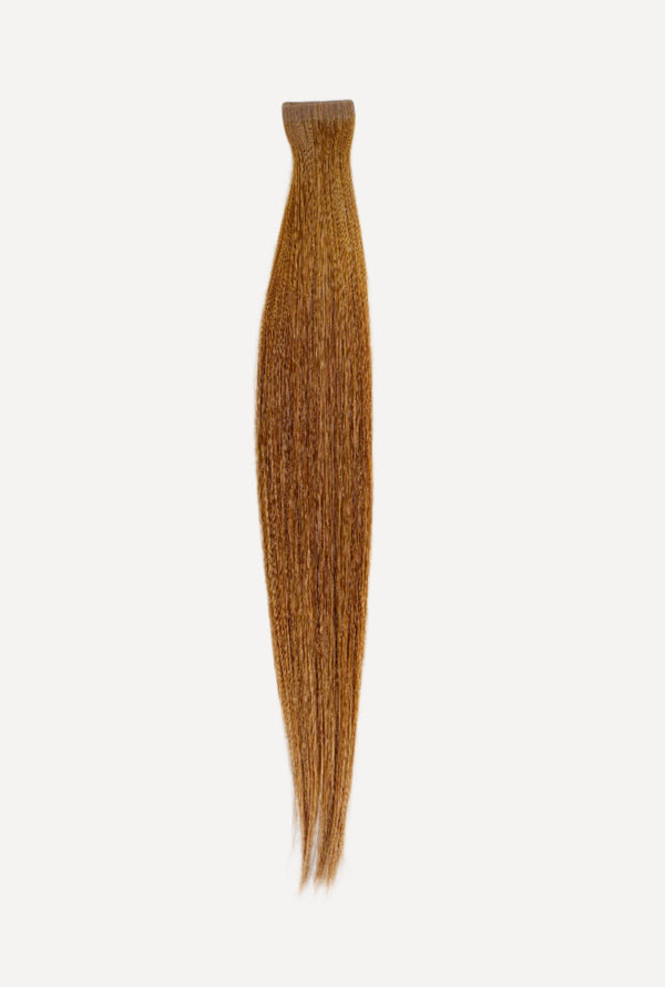 A single bundle of straight, honey-blonde hair extensions displayed against a white background, perfect for added volume and length.