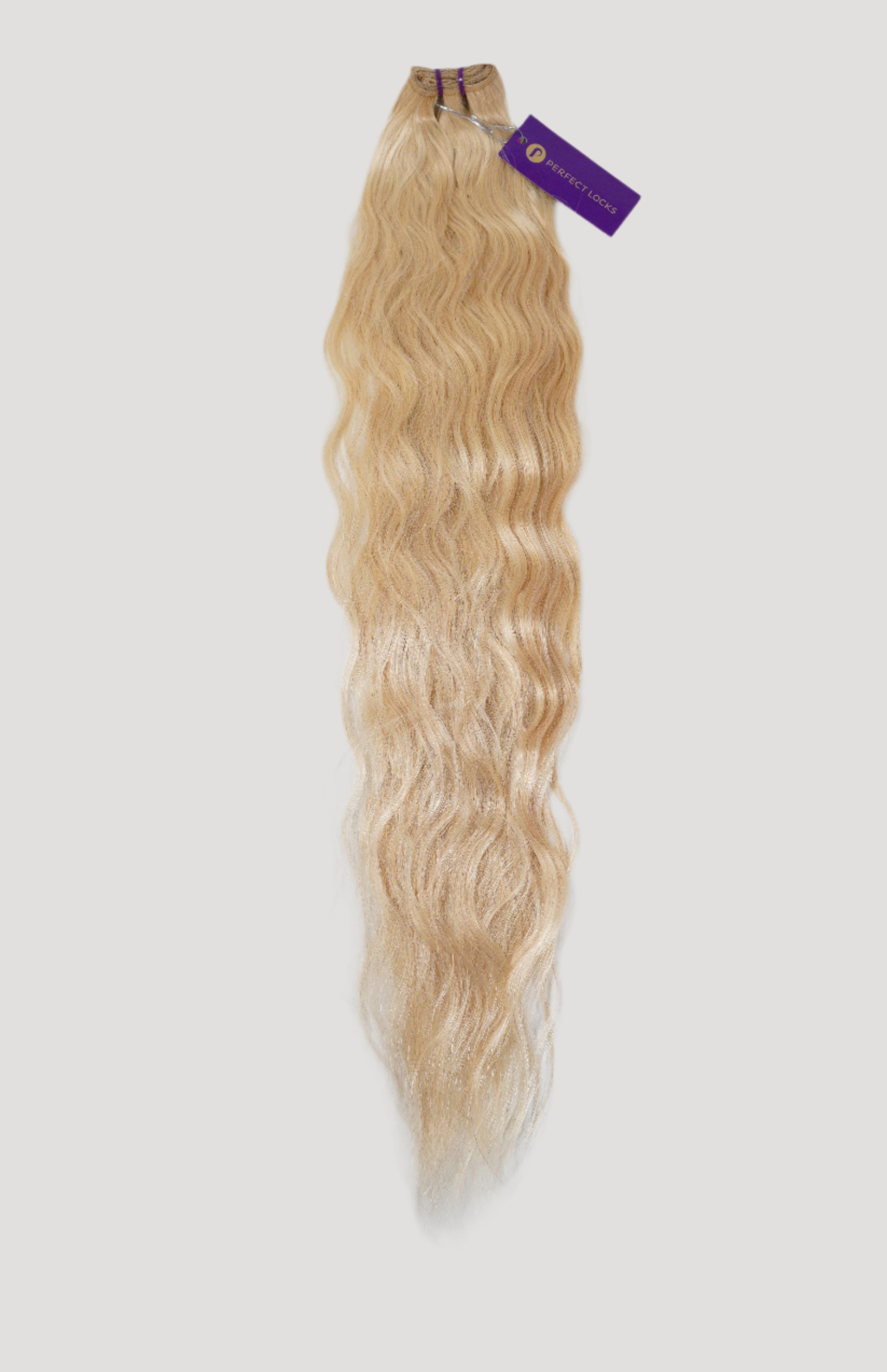 wavy machine weft / #613 platinum blonde 26" clearance by perfect locks
