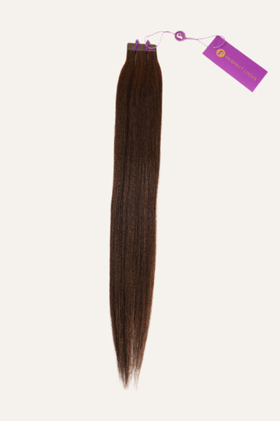 Relaxed Straight Tape Hair Medium Brown 18 Clearance
