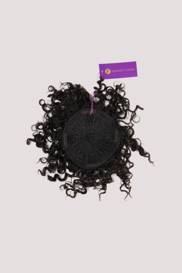 Tight Curly Bun Natural Black Drawstring 4 Combs Clearance