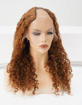 Tight Curly U-Part / Medium Copper Brown /  20"