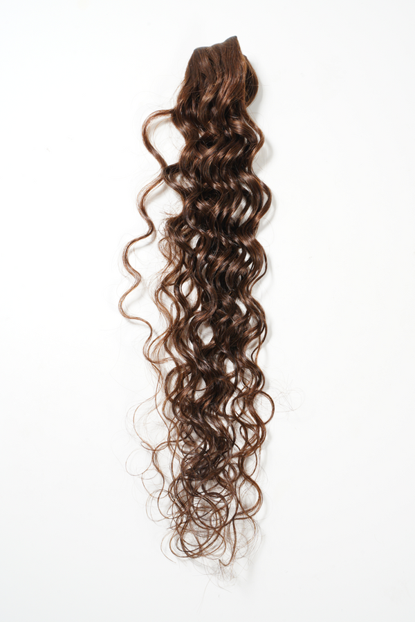 Curly Seamless Tape Weft / 18" / Chocolate Brown / 1 Row