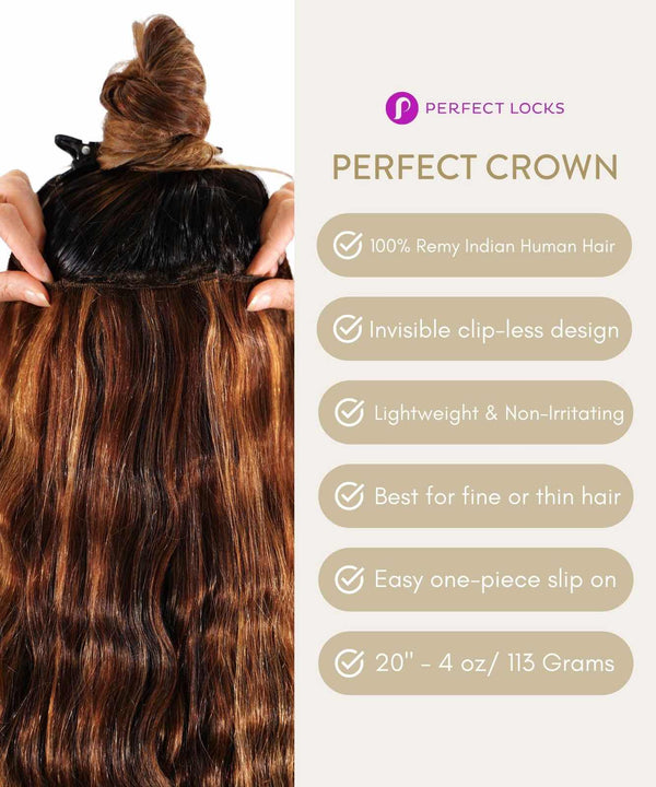 relaxed straight perfect crown hair extensions clip-in crowns by locks