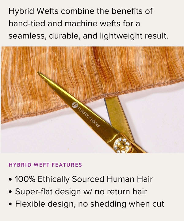 wavy hybrid weft hair extensions by perfect locks