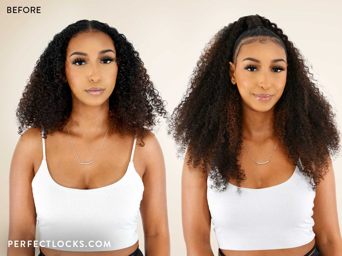 Textured Hair Extensions Before & After