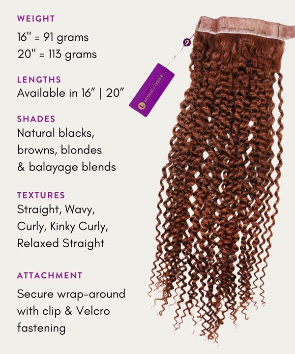 Kinky Curly Clip-In Ponytail Specs and Details