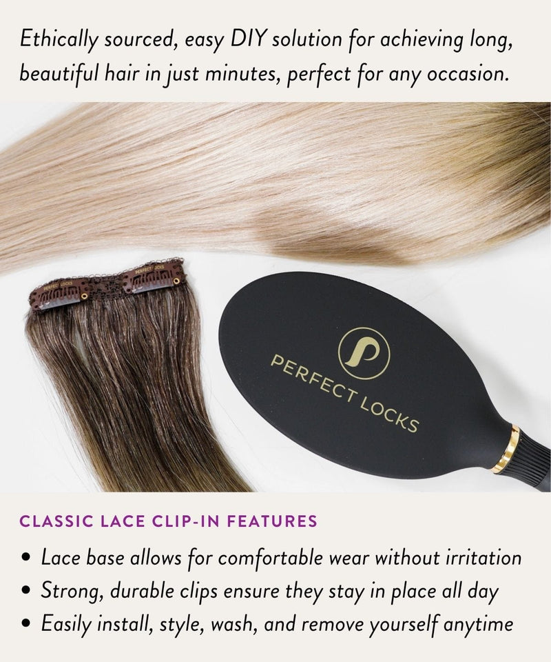 straight lace clip-in hair extensions set by perfect locks