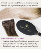 relaxed straight lace clip-in hair extensions set by perfect locks