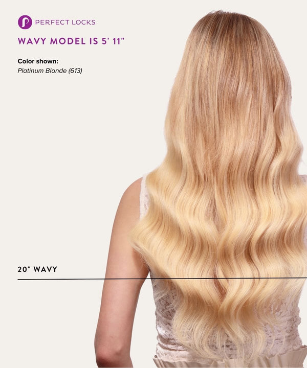 wavy seamless clip-in hair extensions set by perfect locks