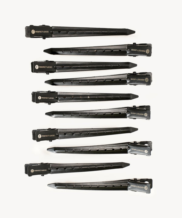 long duckbill metal hair clips (10 pack) supplies by perfect locks