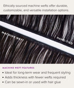 Machine Wefts Hand Tied Wefts