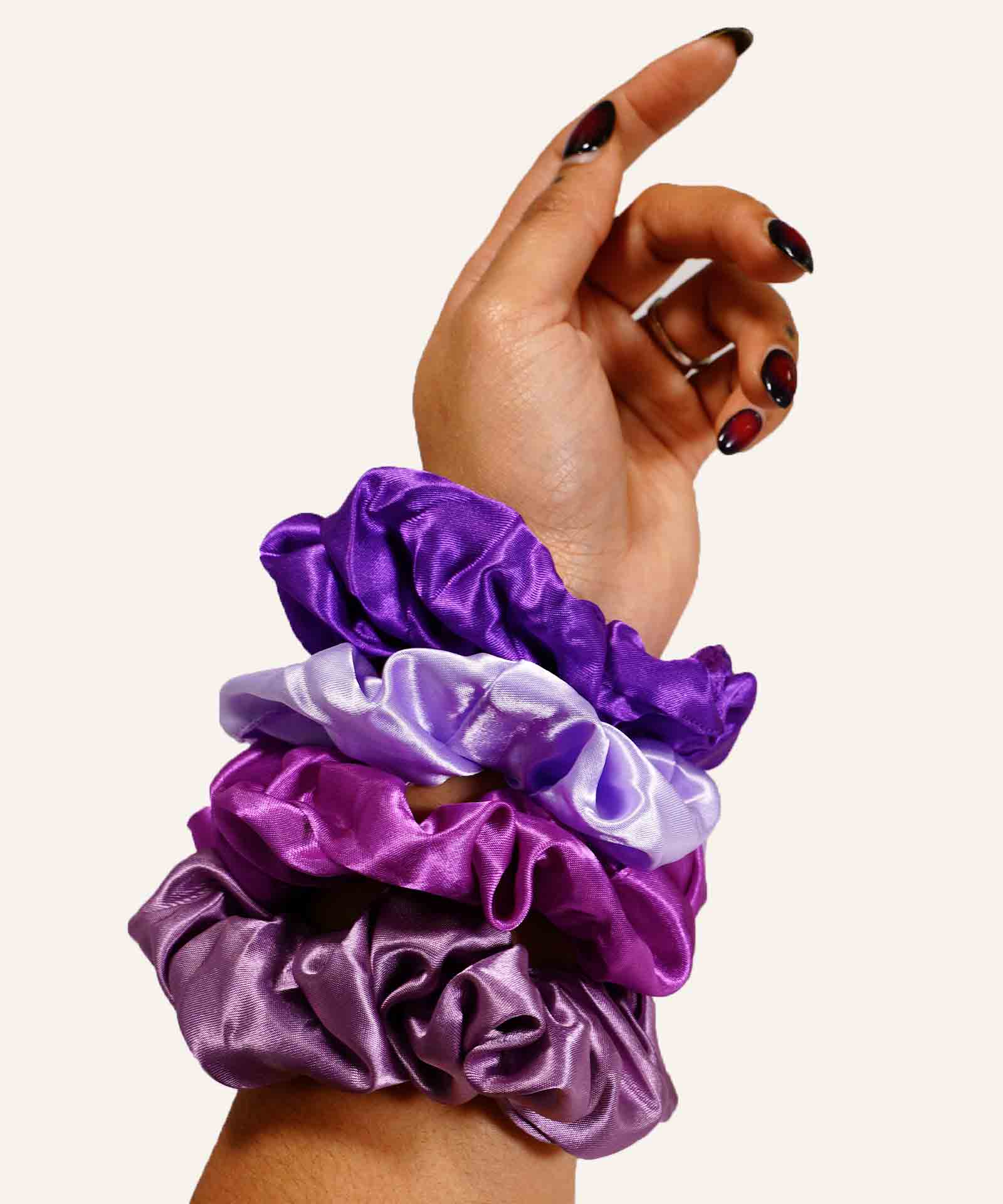 satin sleep scrunchies (4-pack) hair care by perfect locks