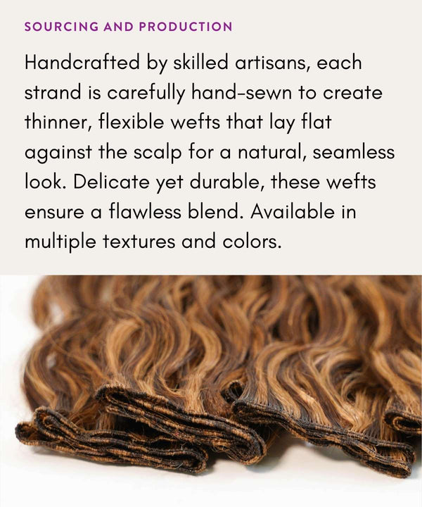 Tight Curly Hand-Tied Weft Rows | 2oz 100% Remy Hair