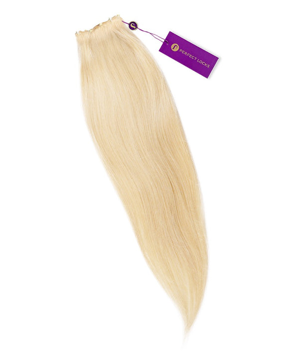 Straight Beaded Weft Extensions in Platinum Blonde (613) by Perfect Locks 