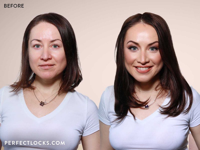 Straight Hair Extensions Before & After